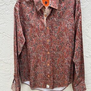 Johnny Matt Luxury Men’s Paisley Long Shirt Size L